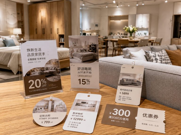 万宁家具门店单页海报与吊牌